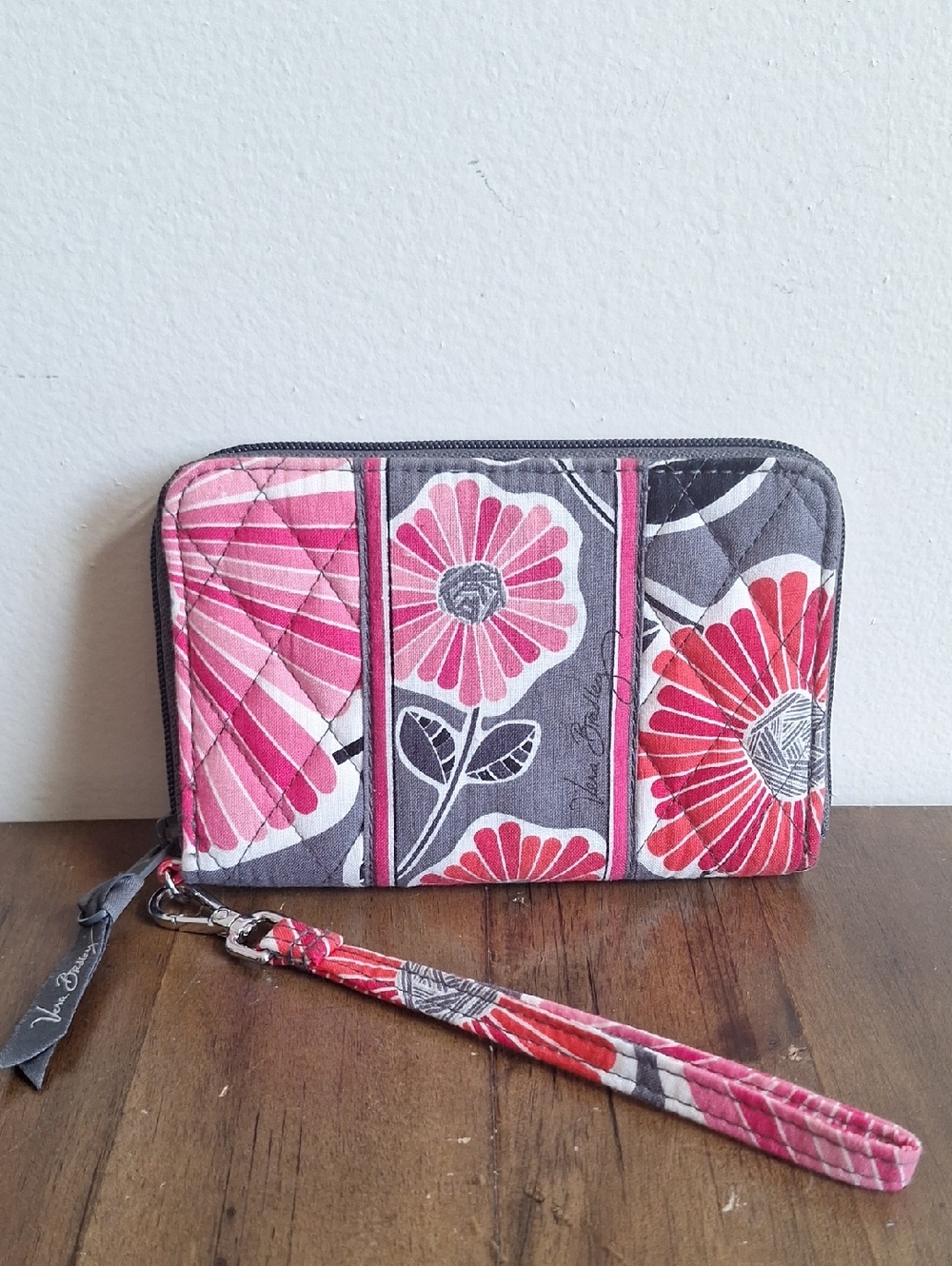 Vera Bradley Cherry Blossom Zip-Around Wallet Wristlet Retired